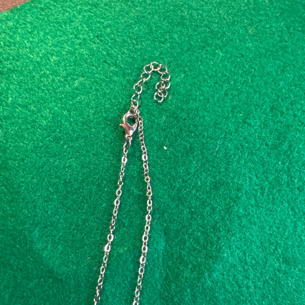 Silver-Tone Double Snake Chain Necklace w/ Interlocking Circle Pendant - Picture 3 of 4